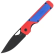 Kizer Militaw Knife Red-Blue G10, Black Nitro-V by Jonathan Styles (V3634A2)