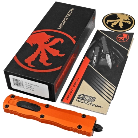 Nóż automatyczny OTF Microtech Dirac Delta D/E Orange Aluminium, Black by Tony Marfione (227-1OR)