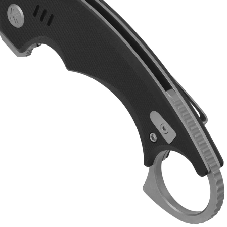 Kubey Jaw Tanto Knife Black G10, Beadblasted 14C28N by MUZI Design (KU439A)