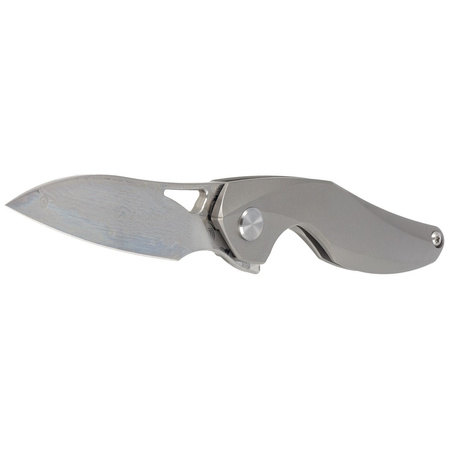 Bestech The Reticulan Neck Knife Grey Titanium, Damascus by Elijah Isham (BT1810G)