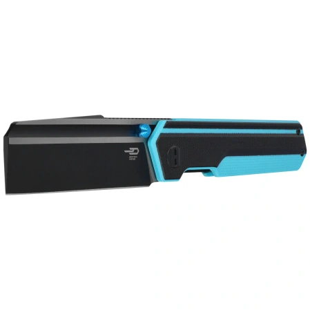 Nóż składany Bestech Tardis Black/Sky Blue G10, Black DLC/Satin D2 by Ostap Hel (BG54F)
