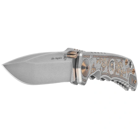 Nóż składany Spartan Blades Harsey Folder ''Flourishes'' Gray Titanium, Stonewashed MagnaCut by William W. Harsey (SF5FLRISHS)