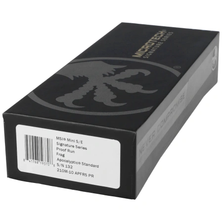 Microtech MSI Mini S/E Signature Proof Run Knife Frag Black Aluminium, Apocalyptic M390MK by Tony Marfione (210M-10APFRSPR)