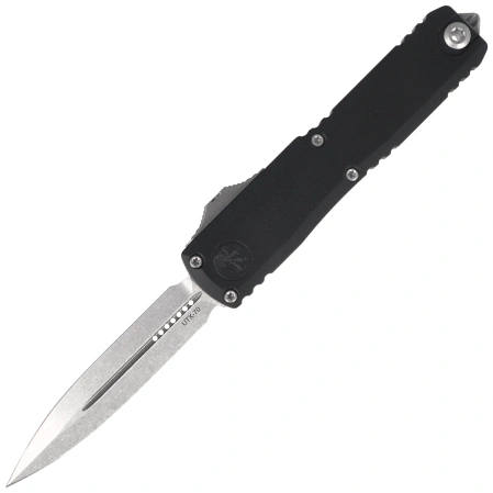 Microtech UTX-70 Gen IV D/E OTF Knife Black Aluminum, Stonewashed M390MK by Tony Marfione (11474-10)