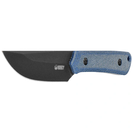 Kubey Knife Thorn Blue Micarta, Blackwashed 14C28N by Scott Halpern (KU413D)