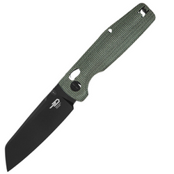 Bestech Slasher Green Micarta, Black Stonewashed D2 Knife (BG56B-2)