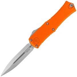 Microtech Hera II D/E Orange Aluminum, Stonewashed M390MK by Tony and Sean Marfione (1702-10OR)