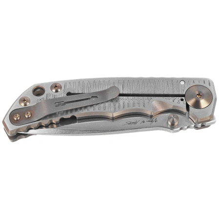 Spartan Blades Harsey Folder ''Marching Spartans'' Titanium, Stonewashed MagnaCut
