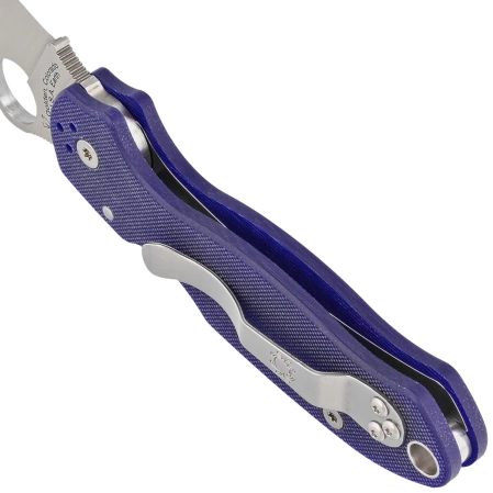 Spyderco Para 3 Cobalt Blue G10, Satin CPM SPY27 by Sal, Eric Glesser (C223GPCBL)