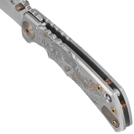 Spartan Blades Harsey Folder ''Koi Fish'' Titanium, Stonewashed MagnaCut