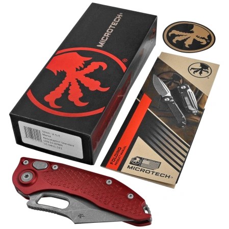 Microtech Stitch-A S/E Automatic Knife Merlot Aluminum, Apocalyptic M390MK by Borka Blades and Tony Marfione (169-10APMR)