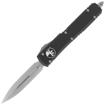 Nóż automatyczny OTF Microtech Ultratech D/E Black Aluminium, Stonewashed M390 by Tony Marfione (122-10)