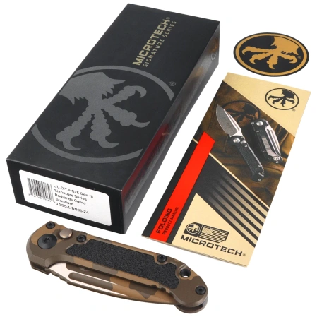 Microtech LUDT Gen III S/E Signature Automatic Knife Badlands Camo Aluminum, Badlands Camo M390MK by Tony Marfione (1135-1BNCS-Z4)