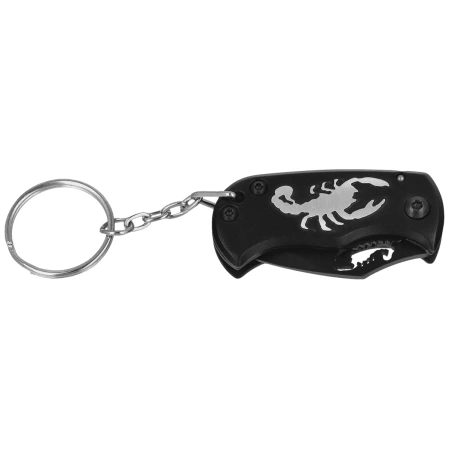Third Decor Habitat Scorpion Knife Keychain Black Aluminum, Black 420 (N201S)