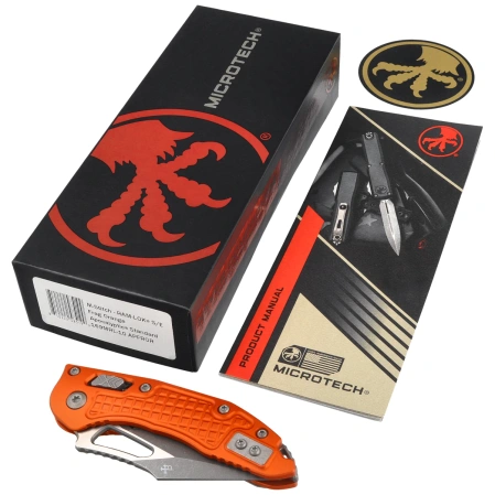 Nóż składany Microtech M-Stitch Ram-Lok S/E Orange Frag Aluminium, Apocalyptic M390MK by Borka Blades and Tony Marfione (169MRL-10APFROR)