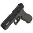 Zestaw wiatrówkowy 66: Pistolet Niksan Defence NKS GL17 Olive Drab Blow Back 4.5 mm, 1400 BBs, 10 kapsuł CO₂, 100 tarcz