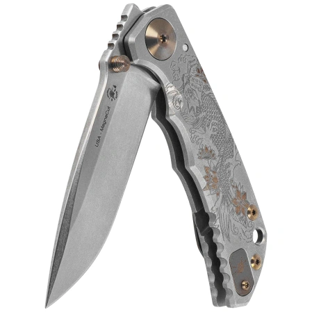 Spartan Blades Harsey Folder ''Koi Fish'' Titanium, Stonewashed MagnaCut