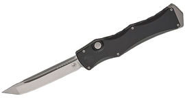 Microtech Halo Gen IV T/E Marfione Select OTF Knife Black Aluminum, Stonewashed M390MK by Tony Marfione (1151-10MS1)