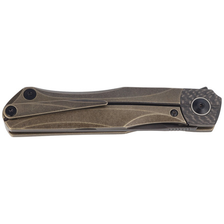 Nóż składany Bestech Thyra Bronze Stonewashed Titanium/Carbon Fiber, Black Stonewashed M390 by Kombou (BT2106C)