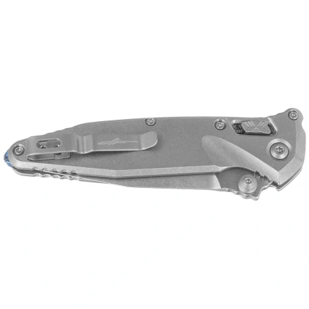 Nóż składany Microtech Socom Ram-Lok S/P-M Marfione Select Gray Titanium, Blue HW, Stonewashed M390MK by Tony Marfione (160RL-10SMS3)