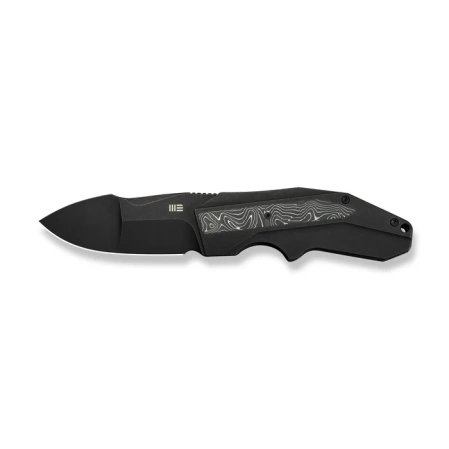 WeKnife Coral Black Titanium/Aluminum Foil Carbon Fiber, Black Stonewashed CPM 20CV by Gustavo T. Cecchini (WE24044-1)