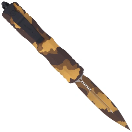 Nóż automatyczny OTF Microtech Dirac Delta D/E Signature Gold Camo Aluminium, Gold Camo M390MK by Tony Marfione (227-1 GCS-Z4)