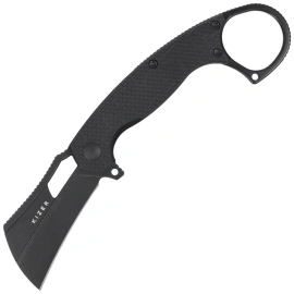 Kizer Dodo Karambit Knife Black G10, Black Stonewashed  Nitro-V by Giedymin (V2702A3)