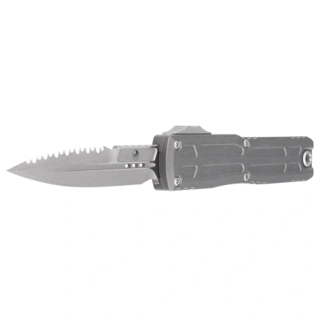 Microtech Ultratech Gen III EX-ZBP Bayonet Signature OTF Knife Natural Clear Aluminum, Apocalyptic M390MK F/S by Tony Marfione (1120EX-12APNCS)