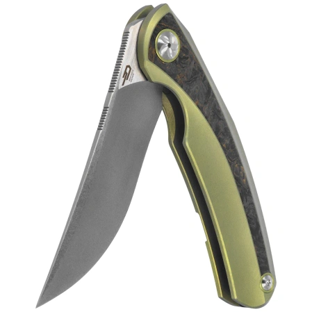 Bestech Sambac Knife Gold Titanium / Dark Matter Gold Fat Carbon, Stonewashed / Satin MagnaCut by Ostap Hel (BT2402A)