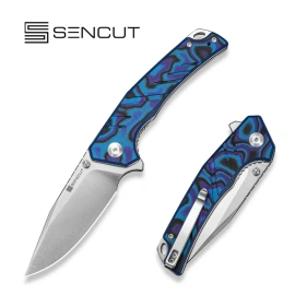 Sencut Quirk Knife Blue-Purple-Black G10, Satin D2 (S25099-3)