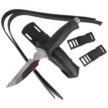 MAC Aquatys Diving Knife Black PP-TPE, Mirror W 1.4060