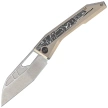 WeKnife Inceptus Knife Champagne Titanium/Aluminum Foil Carbon Fiber, Satin M390 by Robert Saniscalchi (WE25017-4)