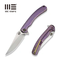 Nóż składany WeKnife Dracarys LE No 34/199 Purple / Golden Titanium, Hand Rubbed Satin M390 (WE25061B-2)