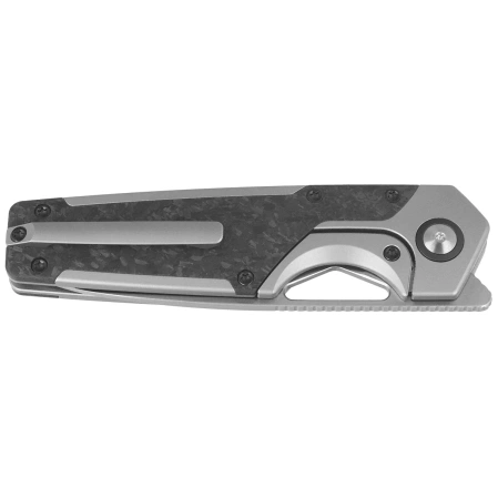 Kizer Serpentine Knife Silver Titanium / Black Carbon Fiber, Satin Elmax by Jonathan Styles (Ki3759FDA1)
