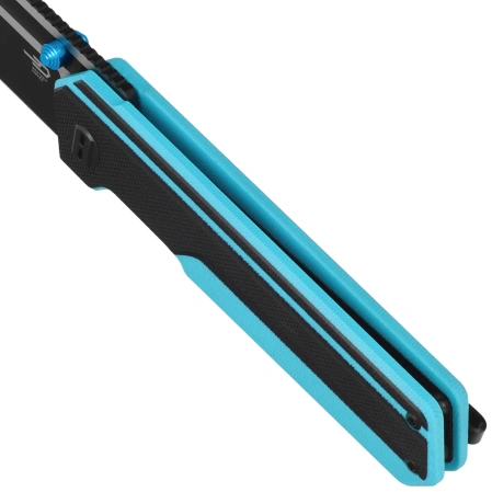 Nóż składany Bestech Tardis Black/Sky Blue G10, Black DLC/Satin D2 by Ostap Hel (BG54F)