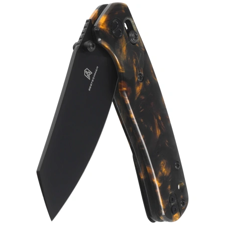 Bestechman Cicada's Wing Knife Dark Gold Resin, Black PVD 10Cr15MoV (BMK06S)
