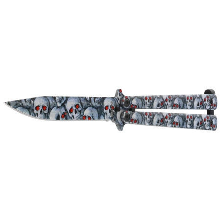 Martinez Albainox Balisong 3D Skulls Printed Steel, 3D Skulls Printed 3Cr13Mov (02220)