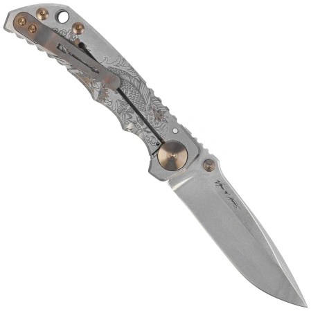 Spartan Blades Harsey Folder ''Koi Fish'' Titanium, Stonewashed MagnaCut