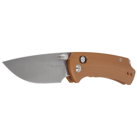 Kizer T1 CD Knife Brown G10, Satin Nitro-V by Uli Hennicke (V3490.2CA2)
