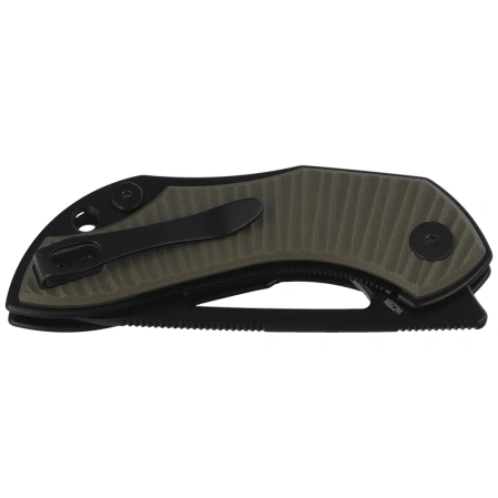 Bestechman Triassic Knife OD Green G10, Black PVD 14C28N by Denis Simonutti (BMK17D)