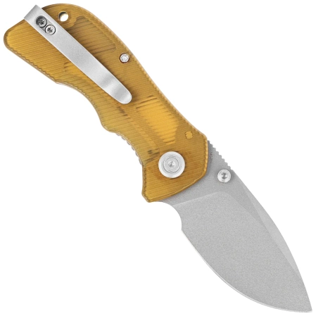 Kubey Karaji KU180H Knife Clear Ultem, Bead Blasted 14C28N