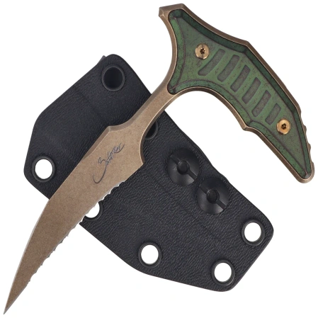 Nóż Microtech Bee Marfione Select Antique Green Titanium, Bronze Titanium HW, Bronzed Stonewashed F/S 440C by Bastinelli (218-15MS1)