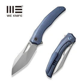WeKnife Ignio Mystery Box Knife Blue Titanium, Stonewashed CPM 20CV by Toni Tietzel (WE22042B-3 MB)