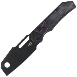 Bestech Nyrrdreki Knife Black Titanium/Black-Purple G10, Black PVD M390 by Fabian Hobbelen (BT2607B)