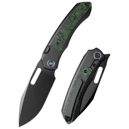 Nóż składany Remette Orca Black Titanium/Luminous Carbon Fiber, Black Pearlescent M390 (ORCALS)