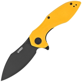Kubey Nobel Knife Yellow G10, Blackwashed 14C28N (KU236N)
