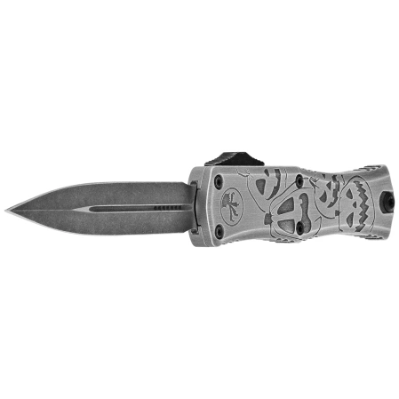 Nóż automatyczny OTF Microtech Hera II Mini Signature D/E Jack-O-Lantern Aluminium, Black Apocalyptic M390MK by Tony Marfione (1702M-1 BMHWJLS)
