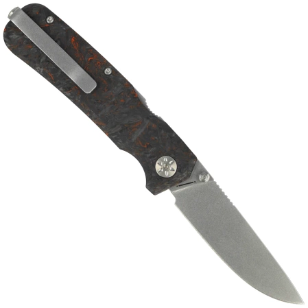Maserin Pulse 630/FCA Knife Black-Orange Fat Carbon, Stonewashed MagnaCut by Igor Bortolussi