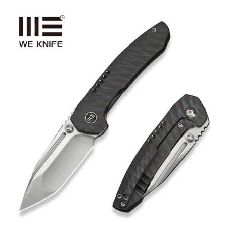 WeKnife Micro Trogon Tiger Stripe Titanium, Satin M390 by Brian Brown (WE24043-3)