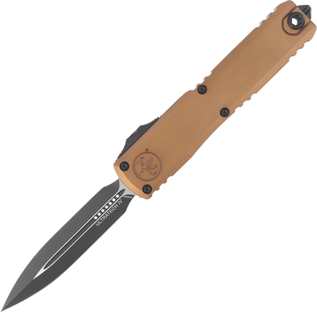 Nóż automatyczny OTF Microtech Ultratech Gen IV D/E Tan Aluminium, Black M390MK by Tony Marfione (11224-1TA)